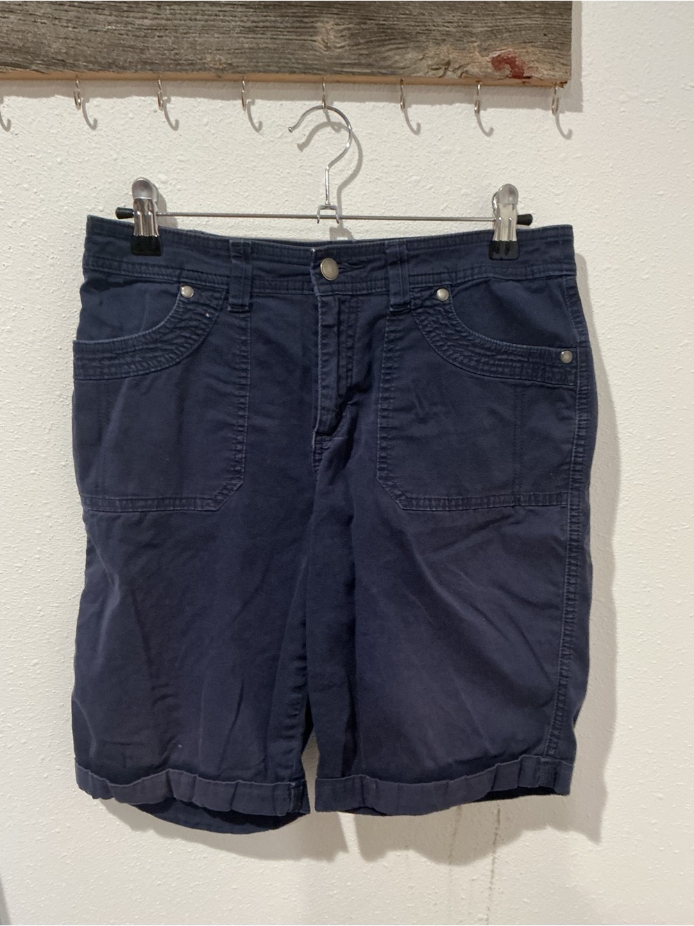 croft & barrow Navy Rolled-Hem Women's Bermuda Shorts